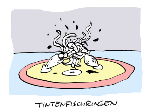 Cartoon: Calamari (medium) by Bregenwurst tagged tintenfisch,ringen,calamari,kalmar