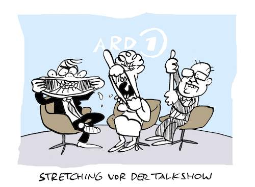Cartoon: Dehnen (medium) by Bregenwurst tagged stretching,dehnen,talkshow