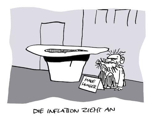 Cartoon: Inflationär (medium) by Bregenwurst tagged inflation,bettler,hut