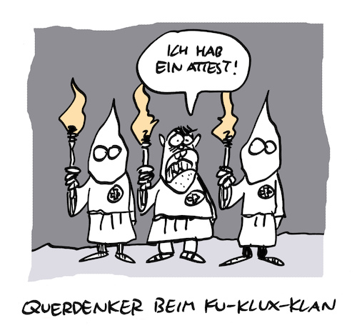 Cartoon: Kuckuck (medium) by Bregenwurst tagged coronavirus,pandemie,querdenker,ku,klux,klan,maske