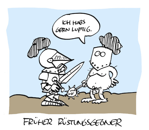 Cartoon: Rüstig (medium) by Bregenwurst tagged rüstung,rüstungsgegner,ritter,krieg