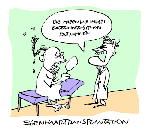 Cartoon: Schopf (medium) by Bregenwurst tagged eigenhaartransplantation,siphon,schönheitschirurgie
