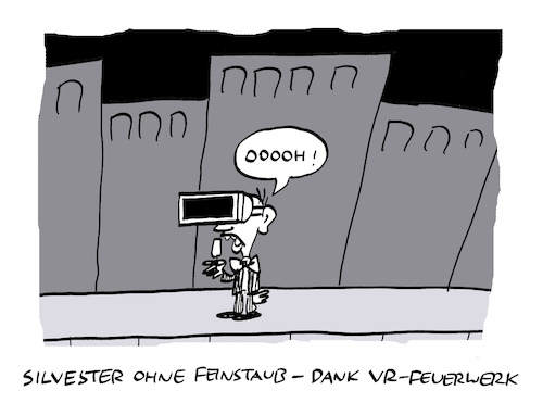 Cartoon: Veuerwerk (medium) by Bregenwurst tagged feuerwerk,klima,feinstaub,vr,virtual,reality,silvester