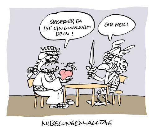 Cartoon: Wurm (medium) by Bregenwurst tagged nibelungen,lindwurm,siegfried,kriemhild,apfel