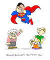 Cartoon: Geflügel (small) by Bregenwurst tagged flugscham,klima,flugzeug,thunberg,kohlendioxid,superman