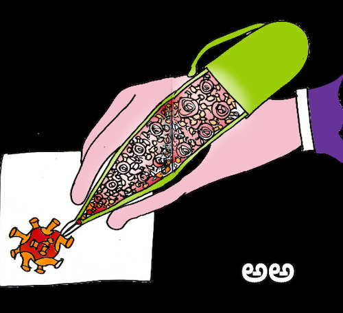 Cartoon: Corona Pen (medium) by APPARAO ANUPOJU tagged corona,pen