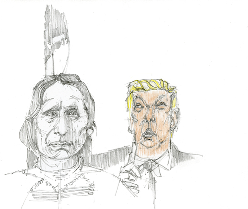 Cartoon: american chiefs (medium) by herranderl tagged red,cloud,donald,trump
