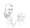 Cartoon: shake hands (small) by herranderl tagged orban,frau,dr,merkel,eu,ungarn