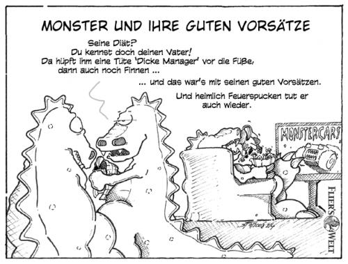 Cartoon: Monster und ihre guten Vorsätze (medium) by FliersWelt tagged monster,gute,vorsätze,nokia,raucher,