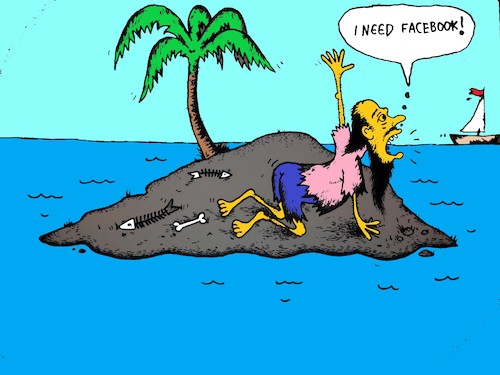 Cartoon: Help (medium) by Barcarole tagged facebook