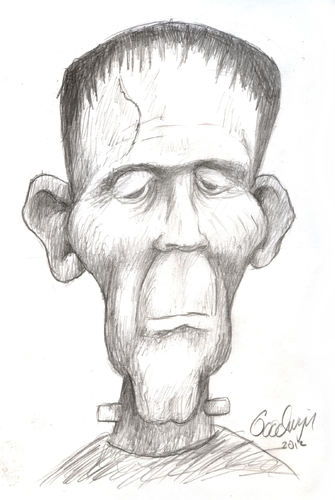 Cartoon: Frankenstein (medium) by Goodwyn tagged frankenstein,boris,karloff,monster