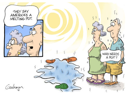 Cartoon: A hot summer (medium) by Goodwyn tagged sweat,sun,temperature