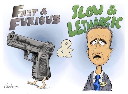 Cartoon: Slow and Lethargic (medium) by Goodwyn tagged mexico,gun,furious,and,fast,justice,holder