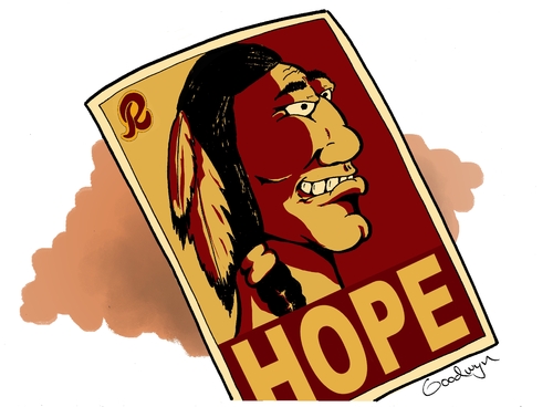 Cartoon: Washington Redskins (medium) by Goodwyn tagged washington,redskins,nfl,football,american,indian,native