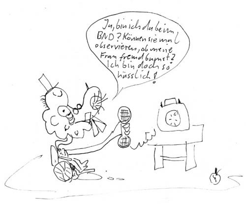 Cartoon: Observierung (medium) by Der Apfel tagged bnd