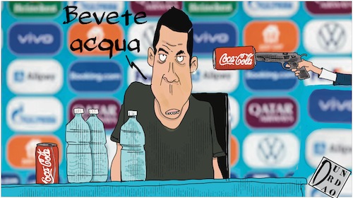 Cartoon: Bevete acqua (medium) by Christi tagged acqua,coca,cola,ronaldo,europei