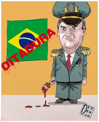 Cartoon: Bolsonaro dictadura (medium) by Christi tagged brazil,bolsonaro,dictadura