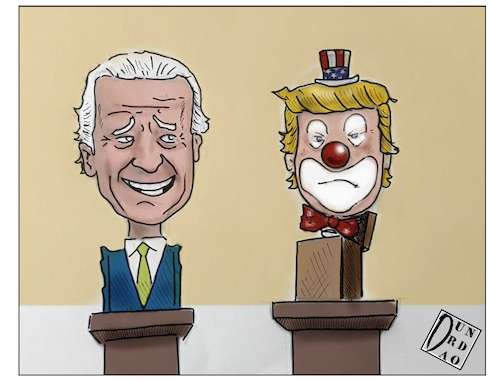 Cartoon: Elezioni USA (medium) by Christi tagged biden,trump,elezioni,usa,duello