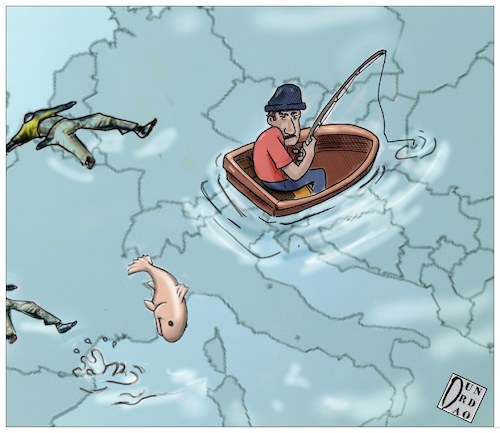 Cartoon: MIGRANTI strage nel mare (medium) by Christi tagged immigrazione,migranti,europa