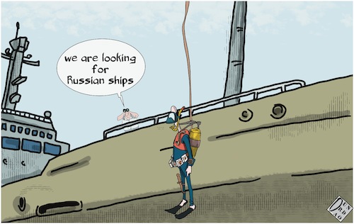 Cartoon: Nato in cerca delle navi russe (medium) by Christi tagged nato,mediterraneo,russia,sottomarino,kilo