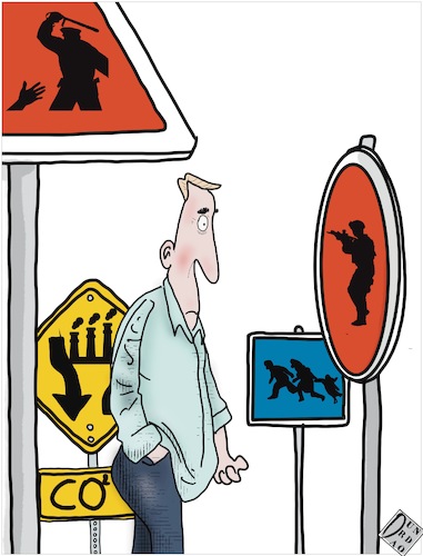 Cartoon: Nel mondo (medium) by Christi tagged uomo,mondo,crisi,ucraina,climatica,guerra,violenza