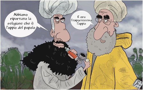 Cartoon: Oppio dei popoli (medium) by Christi tagged narcos,drag,opium,talebani,afghanistan