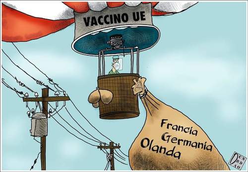 Cartoon: Vaccino covid a rilento in europ (medium) by Christi tagged vaccino,covid,europa,germania,francia,olanda