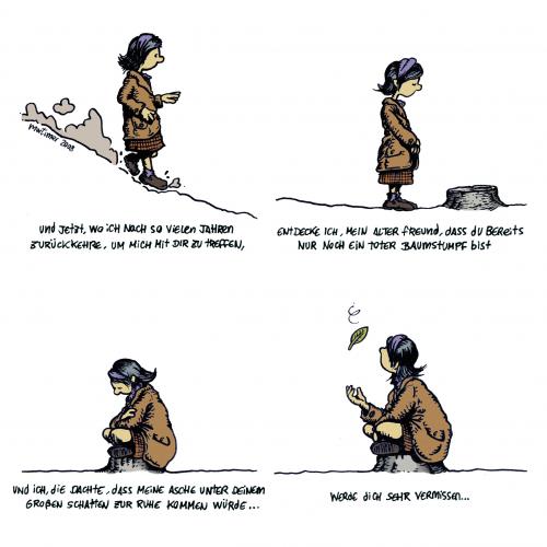 Cartoon: BÄUME UMARMEN teil 3 von 4 (medium) by mortimer tagged mortimer,mortimeriadas,cartoon