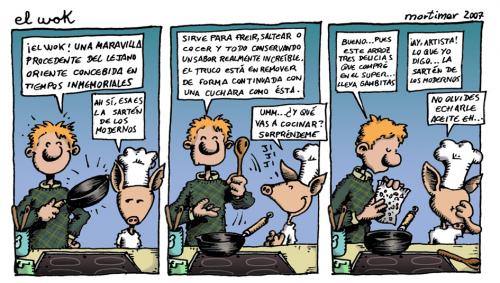 Cartoon: La nueva cocina (medium) by mortimer tagged mortimer,mortimeriadas,cartoon,comic,strip,cocina,cocineros,nueva