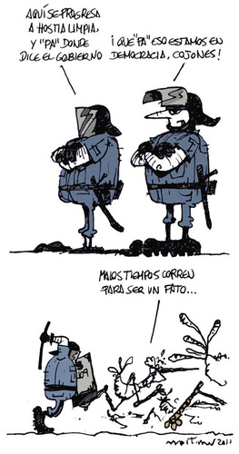 Cartoon: progreso 3 (medium) by mortimer tagged mortimer,mortimeriadas,cartoon,comic,spanish,revolution,police