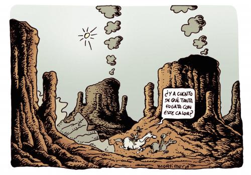 Cartoon: Westernadas (medium) by mortimer tagged mortimer,mortimeriadas,cartoon,comic,chiste,humor,vaqueros,cowboys,western,desierto