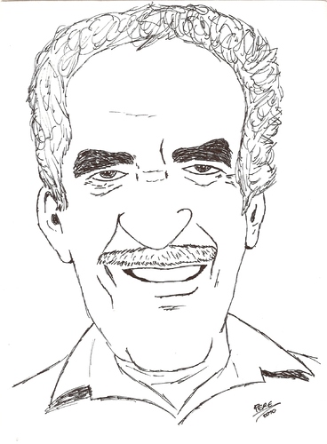 Cartoon: Gabriel garcia Marquez (medium) by perevilaro tagged gabriel,garcia,marquez