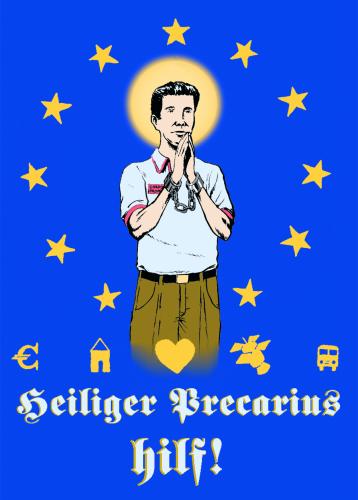 Cartoon: saint precarious (medium) by fab tagged globalization,saint,europe
