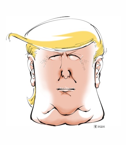 Cartoon: Donald Trump (medium) by Nasif Ahmed tagged donaldtrump,trump,caricature,cartoon,bangladeshcartoonist,nasif,nasifahmed