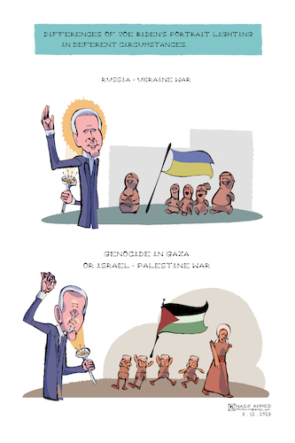 Cartoon: Portrait lighting (medium) by Nasif Ahmed tagged alshifahospital,gazaunderattack,palestine,gaza,freepalestine,savepalestine,savegaza,palestina,savesheikhjarrah,palestinian,indonesia,jerusalem