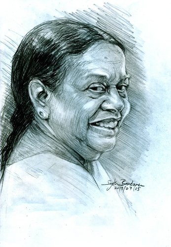 Cartoon: Sri Lankan  singer Nanda Malani (medium) by Sajith Bandara tagged nanda,malani