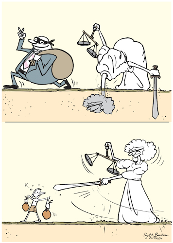 Cartoon: treat of justice . (medium) by Sajith Bandara tagged justice