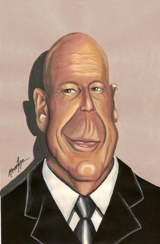 Cartoon: Bruce Willis (medium) by menekse cam tagged bruce,willis,portrait,actor