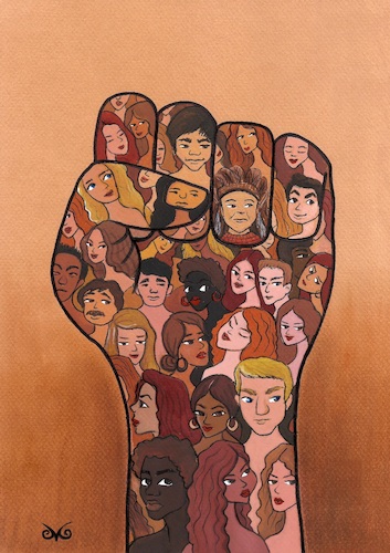 Cartoon: Unity (medium) by menekse cam tagged racism,unity,race,united,punch,people,yumruk,power,irkcilik,racism,unity,race,united,punch,people,yumruk,power,irkcilik