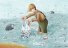 Cartoon: Seas and Oceans (small) by menekse cam tagged seas,oceans,polution,disaster,nature,fishes,plastics,wildlife,oxygen