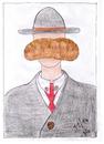 Cartoon: Mann mit  Brot vor dem Gesicht (small) by skätch-up tagged rene,magritte,mann,apfel,brot,gesicht,maler,klassik
