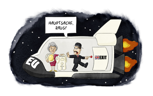 Cartoon: Brexit (medium) by Sven Raschke tagged brexit,theresa,may,eu,groß,britannien,verhandlung,austrittsabkommen,brexit,theresa,may,eu,groß,britannien,verhandlung,austrittsabkommen