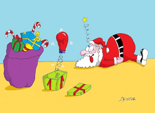 Cartoon: Santa Claus Surpise (medium) by AIMEUR Youcef tagged santa,claus,surpise,2019