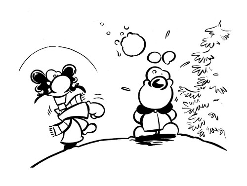 Cartoon: Snowball (medium) by ettorebaldo tagged cartoon,snow,winter,baldo,ettore