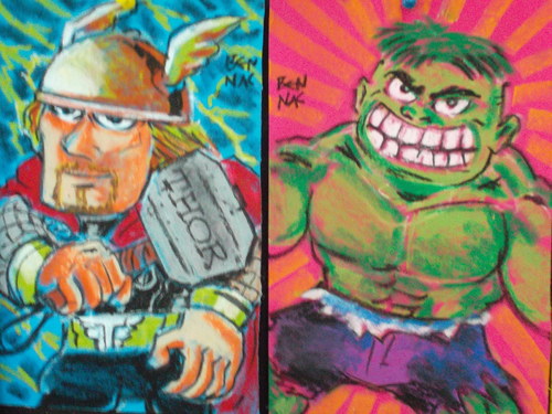 Cartoon: Craypas Heroes (medium) by bennaccartoons tagged bennaccartoons,oil,pastel
