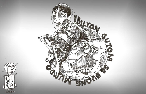 Cartoon: World hunger in 2009 (medium) by bennaccartoons tagged world,hunger