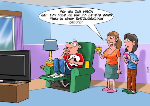 Cartoon: Entzug (medium) by Chris Berger tagged fussball,em,entzug,klinik,cold,turkey,droge,fussball,em,entzug,klinik,cold,turkey,droge