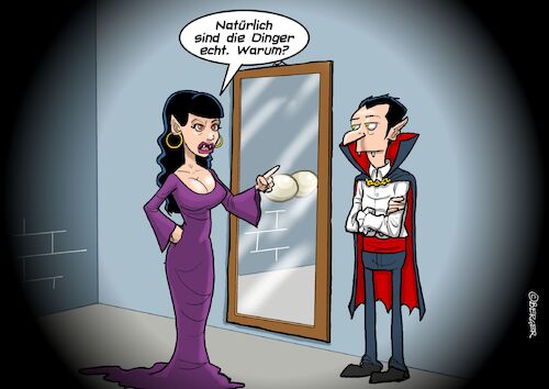 Cartoon: Fake Tits (medium) by Chris Berger tagged dracula,vampir,implantate,brustvergrößerung,vampira,dracula,vampir,implantate,brustvergrößerung,vampira