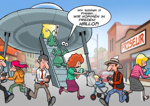 Cartoon: Invasion (medium) by Joshua Aaron tagged alien,smartphone,distraction,ablenkung,sucht,handy,internet,alien,smartphone,distraction,ablenkung,sucht,handy,internet