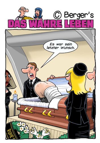 Cartoon: Letzter Wunsch (medium) by Chris Berger tagged begräbnis,letzter,wunsch,götzzitat,arsch,beerdigung,begräbnis,letzter,wunsch,götzzitat,arsch,beerdigung